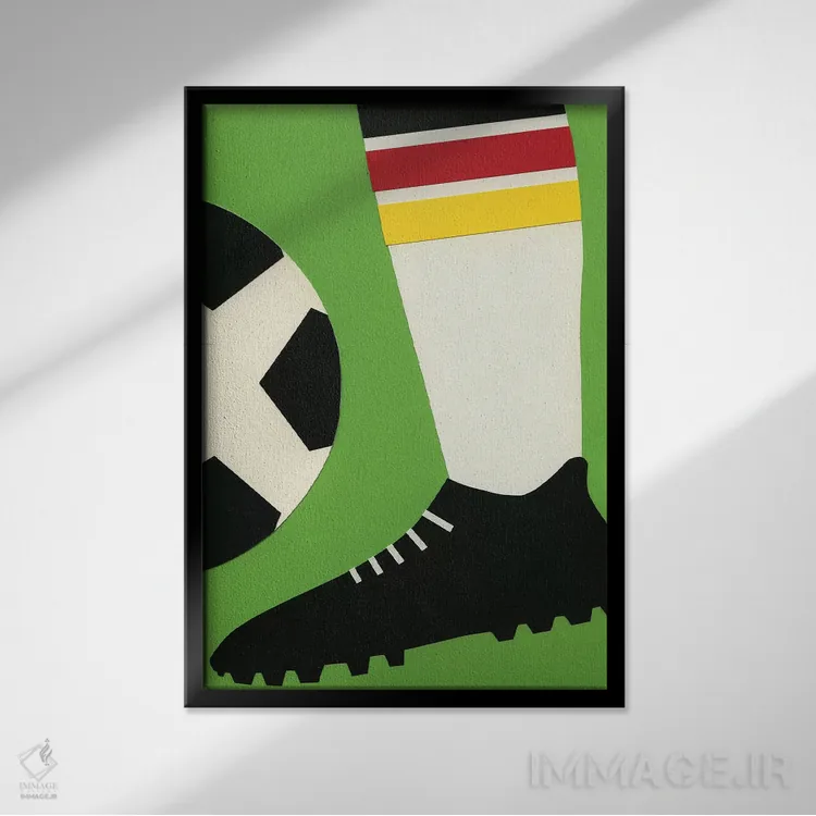 تابلو دکوراتیو تیم آلمان اثر روزی فایست - نمای قابدار مشکی