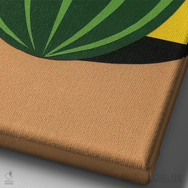 تابلو مینیمال هندوانه سه چهارم اثر روزی فایست - نمای نزدیک بافت بوم