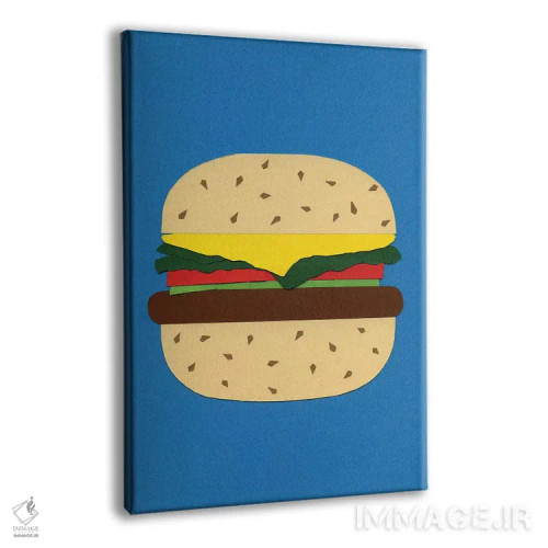 تابلو مینیمال برگر سبزیجات اثر روزی فایست - نمای پرسپکتیو محصول