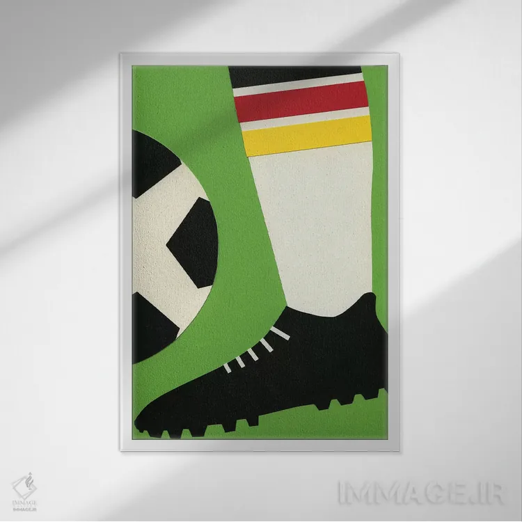 تابلو دکوراتیو تیم آلمان اثر روزی فایست - نمای قابدار سفید