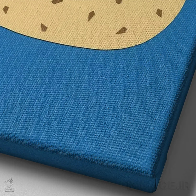 تابلو مینیمال برگر سبزیجات اثر روزی فایست - نمای نزدیک بافت بوم