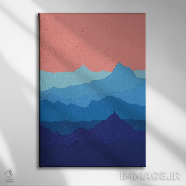 تابلو دکوراتیو کوه های آبی اثر روزی فایست - نمای روبهرو روی دیوار