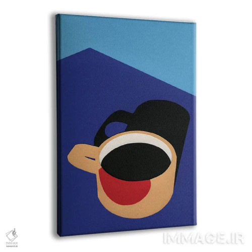 تابلو مینیمال فنجان قهوه اثر روزی فایست - نمای پرسپکتیو محصول