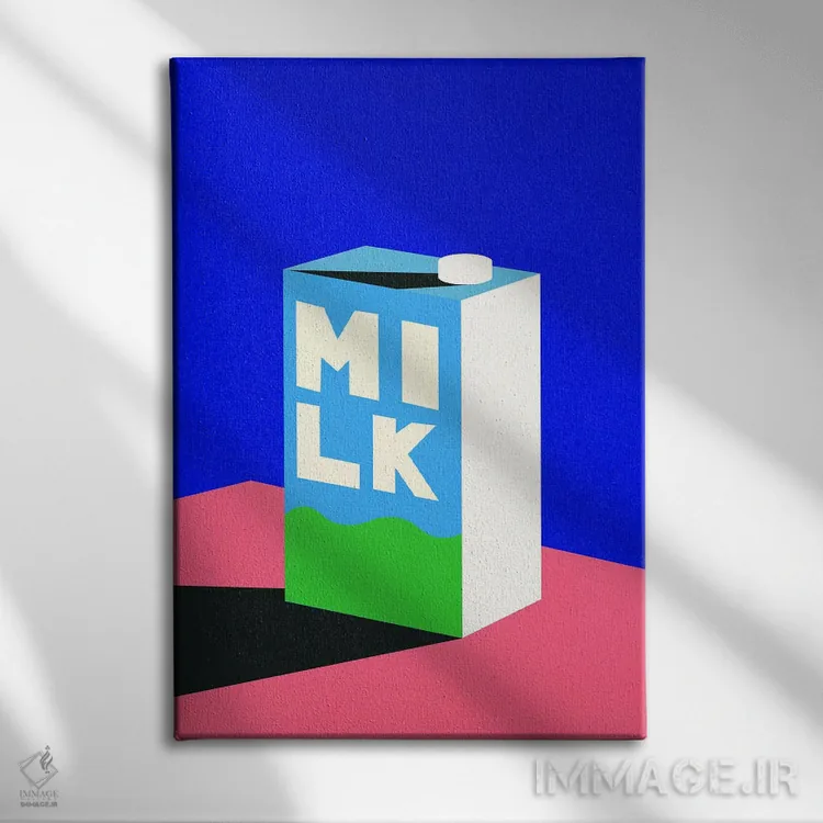 تابلو مینیمال شیر اثر روزی فایست - نمای روبهرو روی دیوار