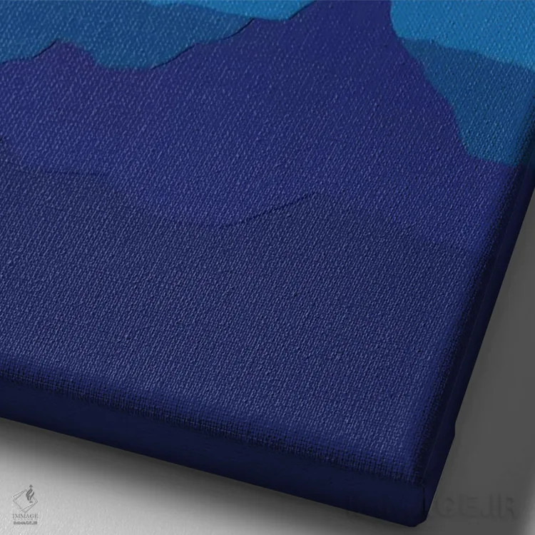 تابلو دکوراتیو کوه های آبی اثر روزی فایست - نمای نزدیک بافت بوم