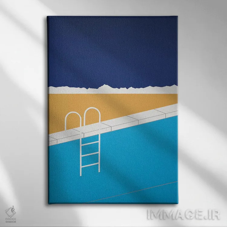 تابلو دکوراتیو استخر بیابانی اثر روزی فایست - نمای روبهرو روی دیوار