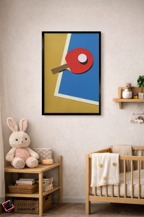 تابلو دکوراتیو تیم تنیس روی میز قرمز اثر روزی فایست - D5B