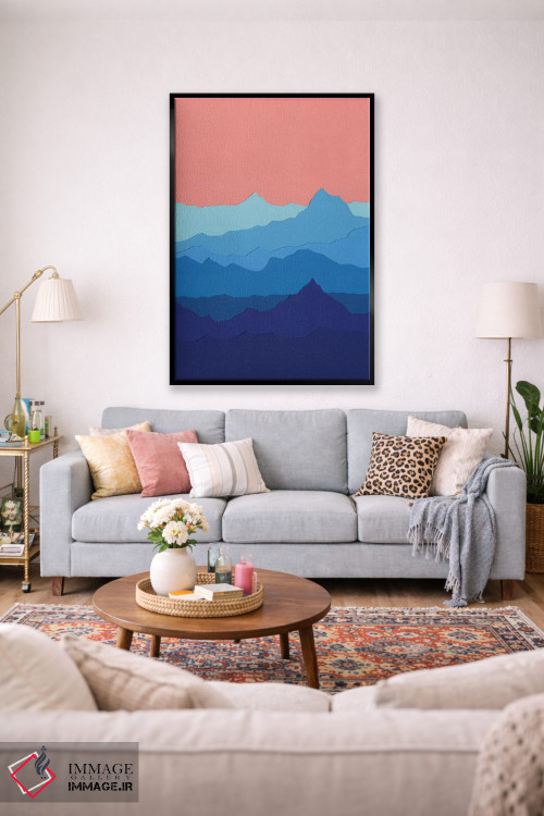 تابلو دکوراتیو کوه های آبی اثر روزی فایست - D1B