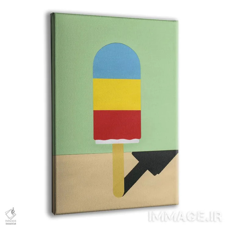 تابلو مینیمال هنری یخی اثر روزی فایست - نمای پرسپکتیو محصول