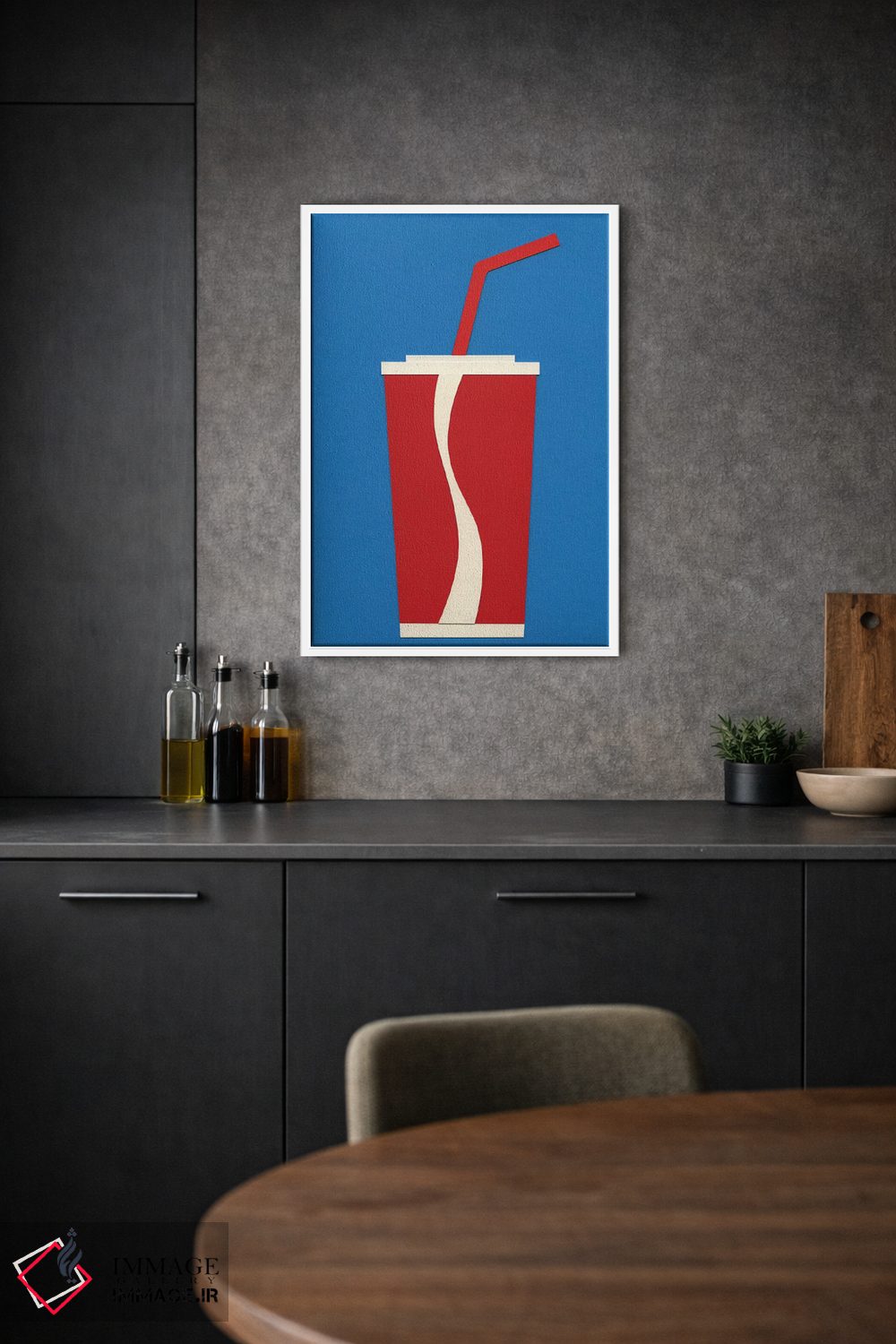 تابلو مینیمال فنجان کوکاکولا اثر روزی فایست - D1W