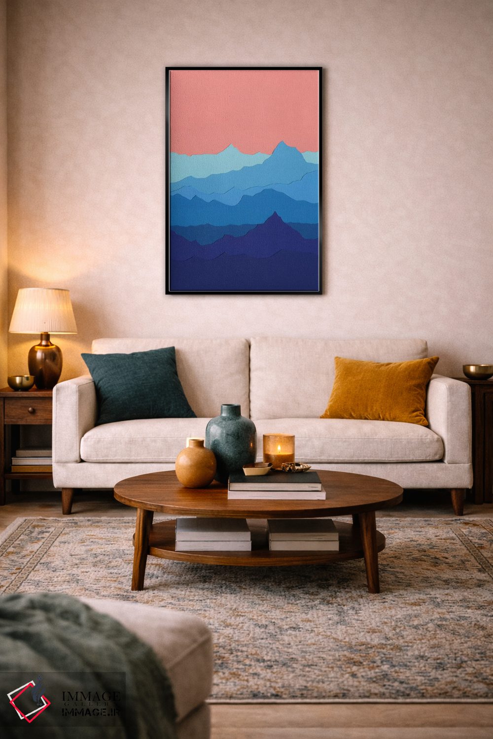 تابلو دکوراتیو کوه های آبی اثر روزی فایست - D4B