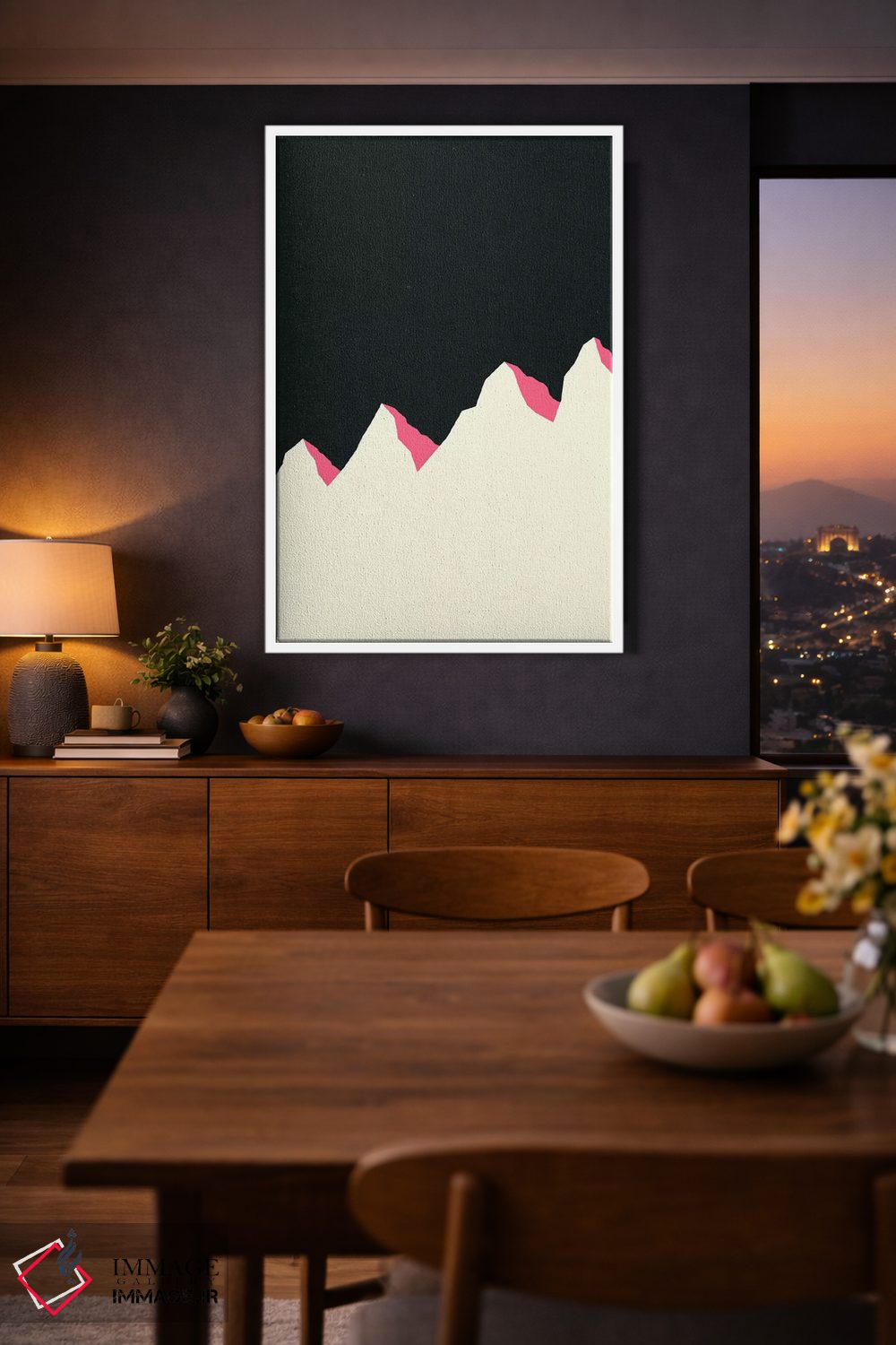 تابلو دکوراتیو شب تاریک کوه های سفید اثر روزی فایست - D3W