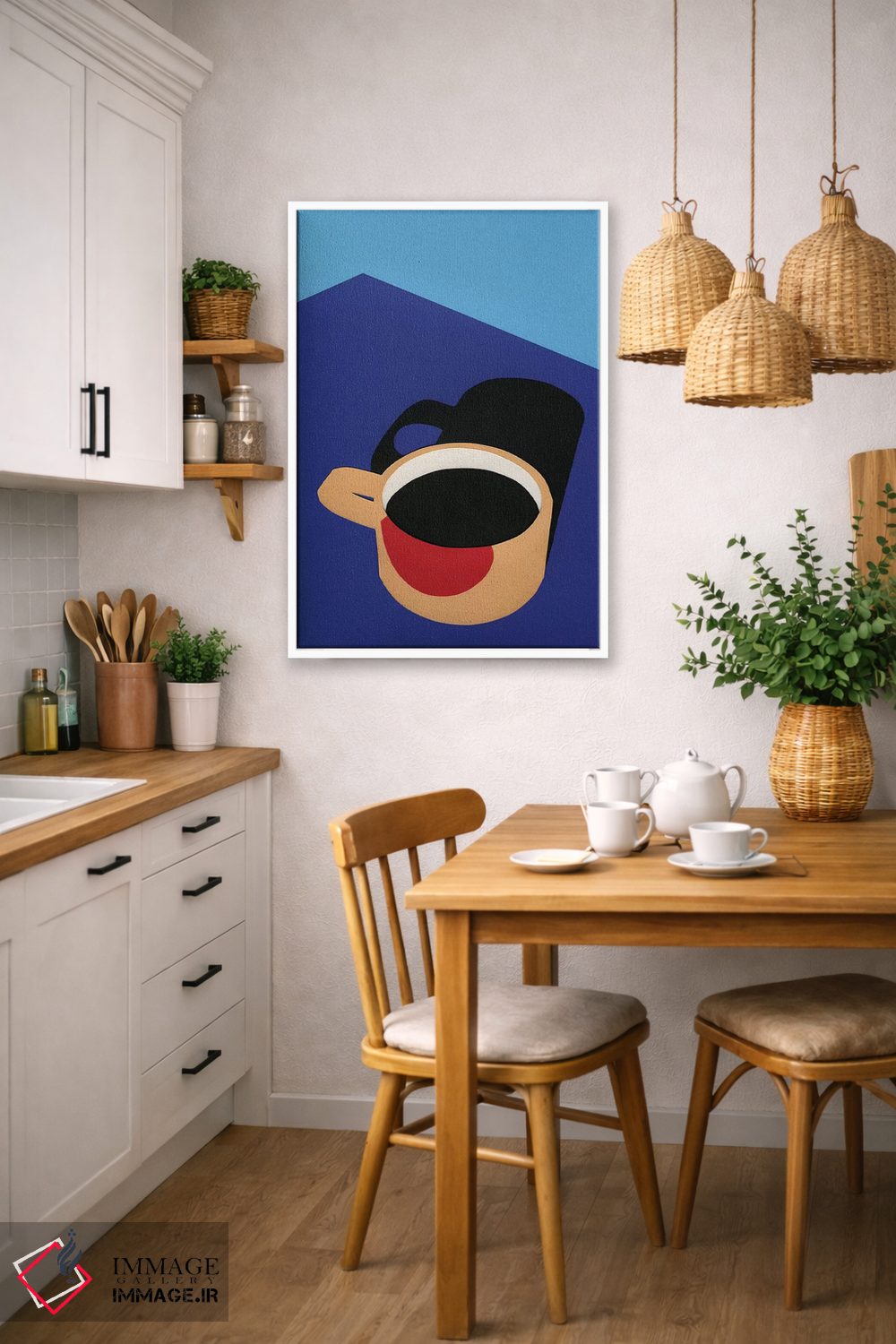 تابلو مینیمال فنجان قهوه اثر روزی فایست - D5W