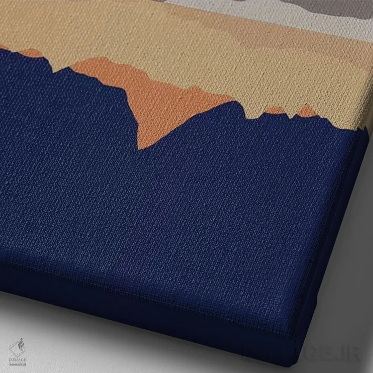 تابلو دکوراتیو طلوع ماه کامل بر فراز کوه های سیرا نوادا اثر روزی فایست - نمای نزدیک بافت بوم