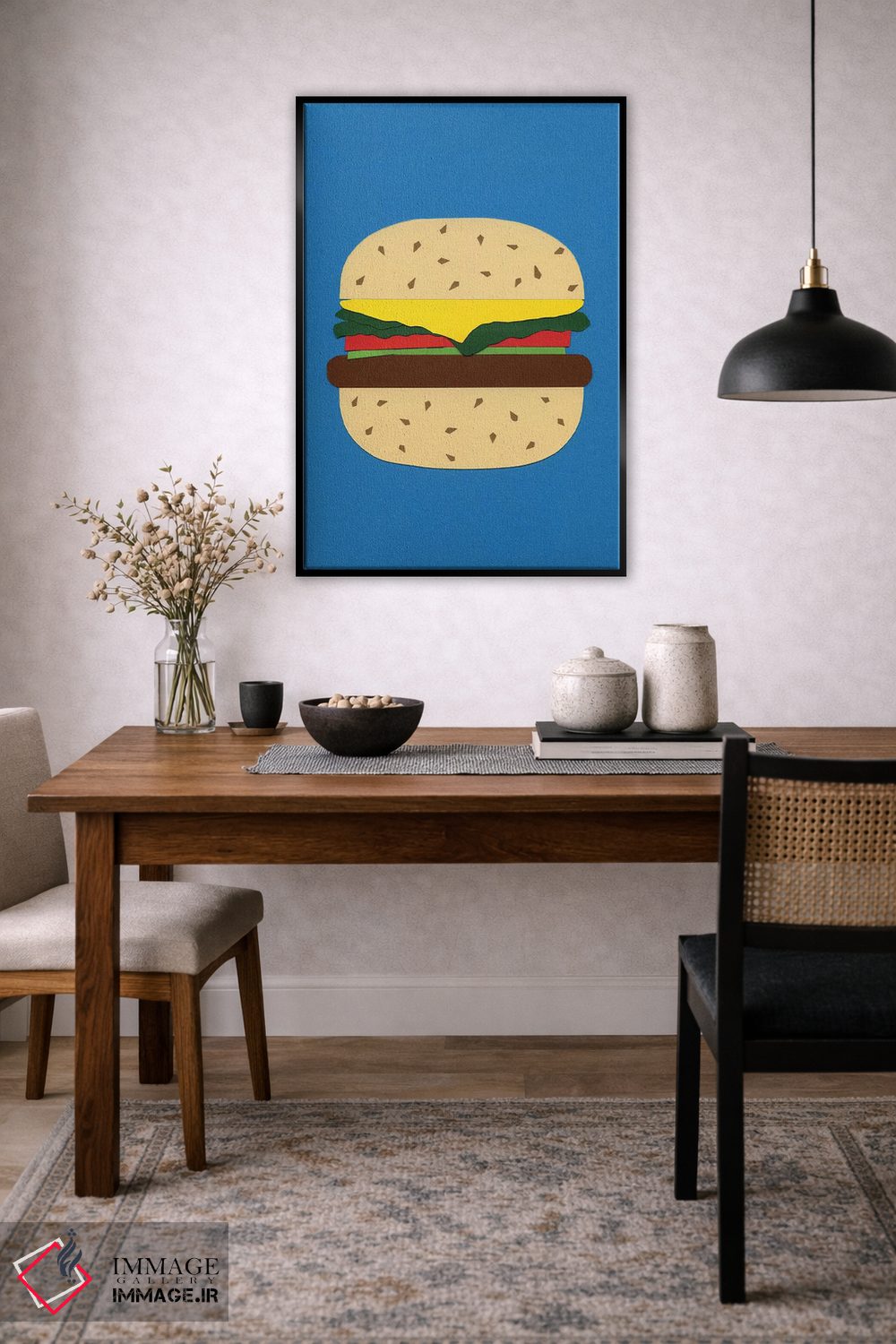 تابلو مینیمال برگر سبزیجات اثر روزی فایست - D5B