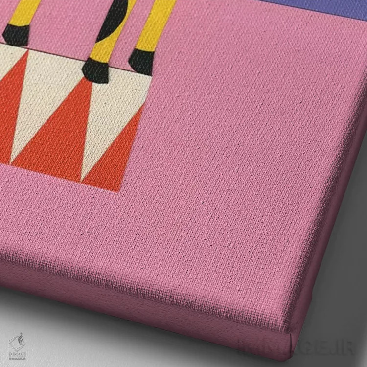 تابلو دکوراتیو زرافه آلوپی اثر روزی فایست - نمای نزدیک بافت بوم