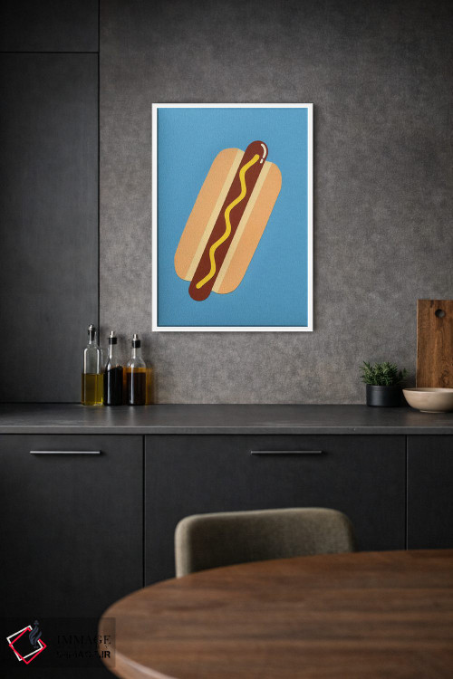 تابلو مینیمال هات داگ آمریکایی اثر روزی فایست - D1W