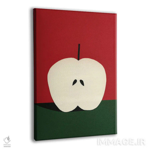 تابلو مینیمال نیمه سیب قرمز اثر روزی فایست - نمای پرسپکتیو محصول