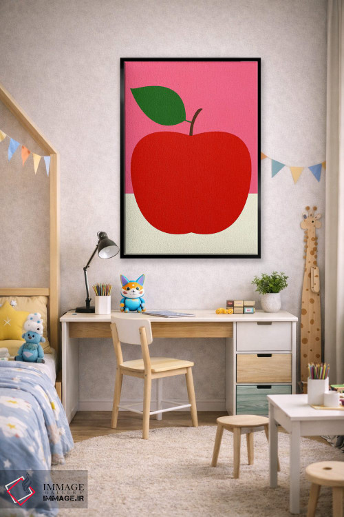 تابلو مینیمال سیب قرمز اثر روزی فایست - D2B