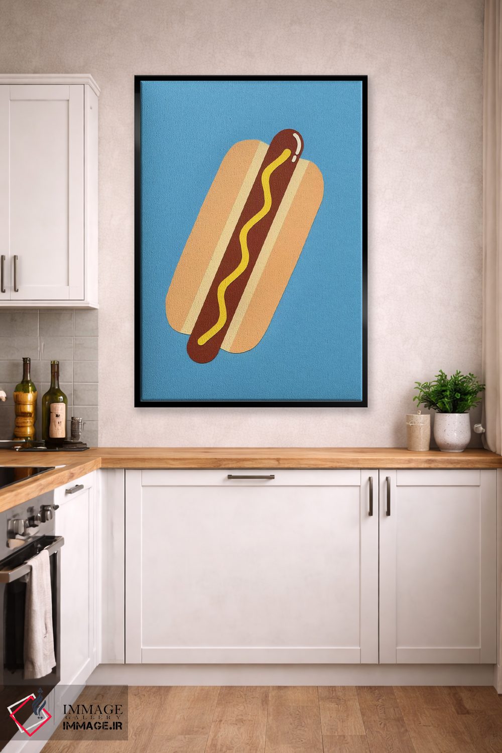 تابلو مینیمال هات داگ آمریکایی اثر روزی فایست - D2B