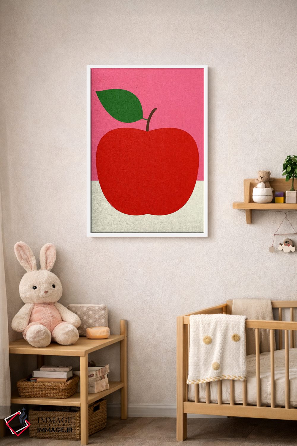 تابلو مینیمال سیب قرمز اثر روزی فایست - D3W