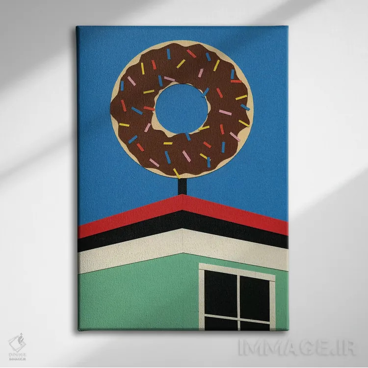 تابلو مینیمال گوشه دونات لس آنجلس اثر روزی فایست - نمای روبهرو روی دیوار