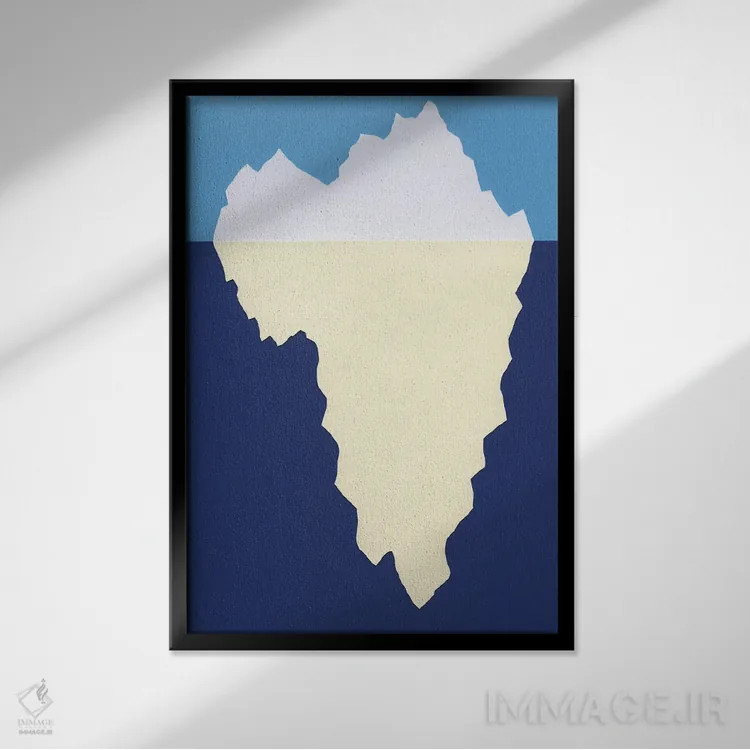 تابلو دکوراتیو کوه یخ اثر روزی فایست - نمای قابدار مشکی