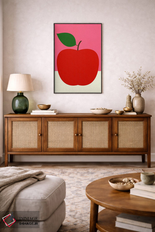 تابلو مینیمال سیب قرمز اثر روزی فایست - D5B