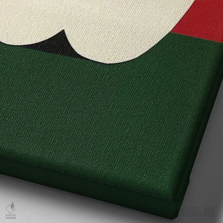 تابلو مینیمال نیمه سیب قرمز اثر روزی فایست - نمای نزدیک بافت بوم