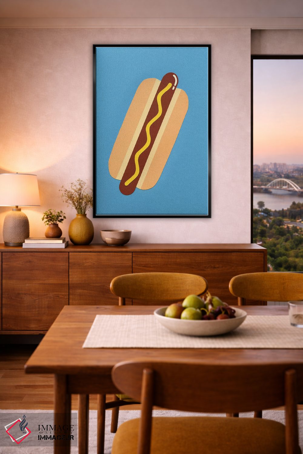 تابلو مینیمال هات داگ آمریکایی اثر روزی فایست - D6B