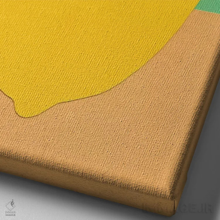 تابلو مینیمال لیمو اثر روزی فایست - نمای نزدیک بافت بوم