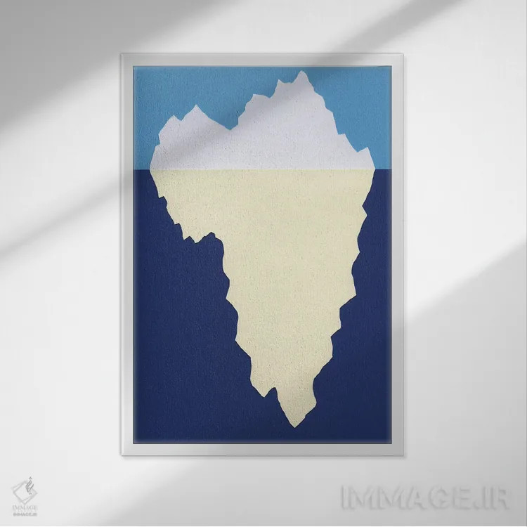 تابلو دکوراتیو کوه یخ اثر روزی فایست - نمای قابدار سفید