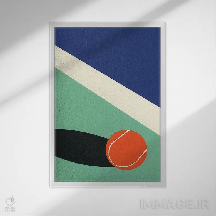 تابلو دکوراتیو باشگاه تنیس آریزونا II اثر روزی فایست - نمای قابدار سفید