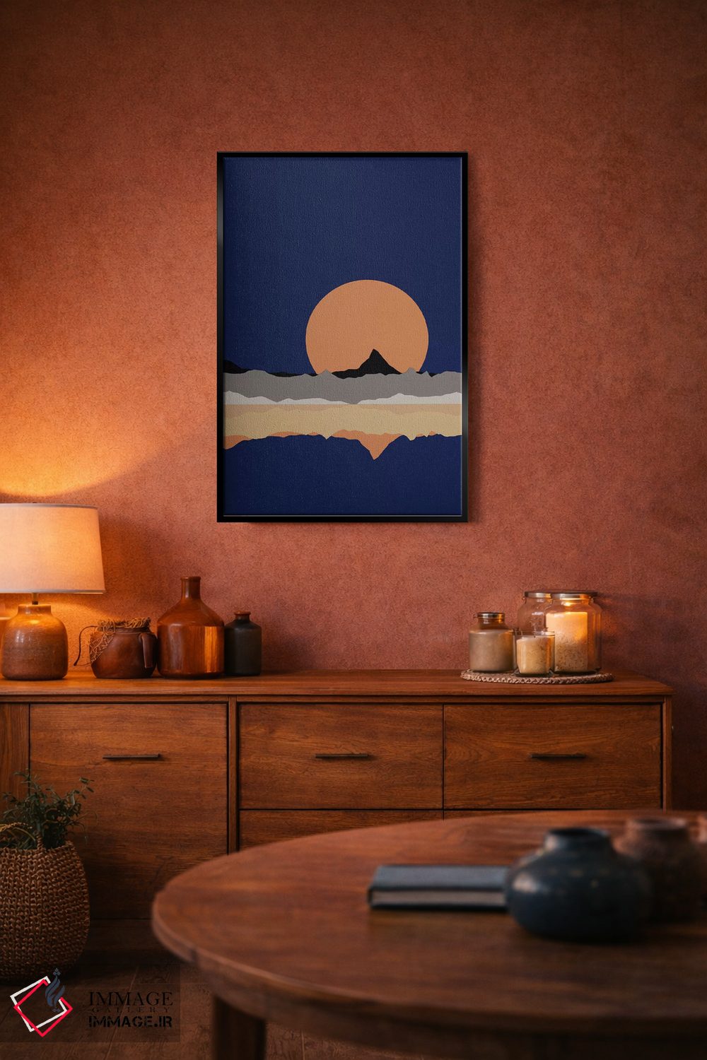 تابلو دکوراتیو طلوع ماه کامل بر فراز کوه های سیرا نوادا اثر روزی فایست - D4B