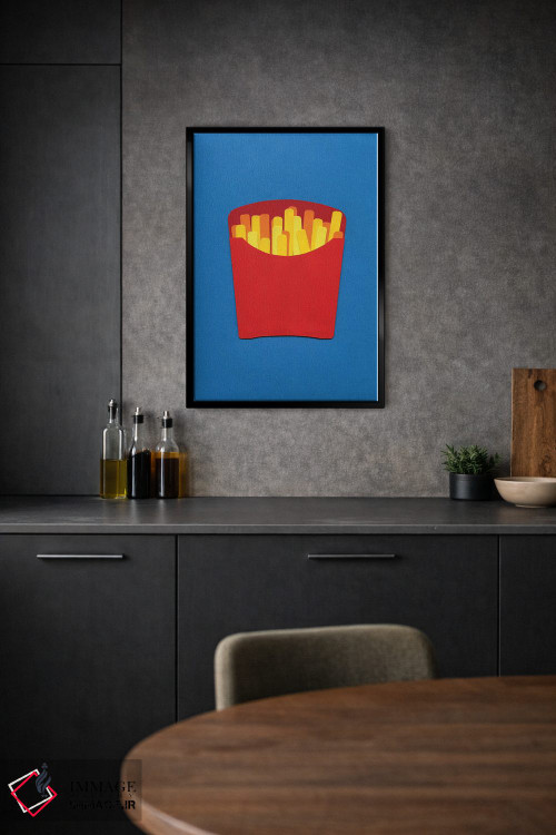 تابلو مینیمال سیب زمینی سرخ کرده در جعبه مقوایی اثر روزی فایست - D1B