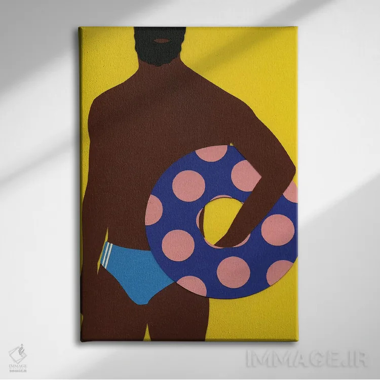 تابلو دکوراتیو مردی در ساحل اثر روزی فایست - نمای روبهرو روی دیوار