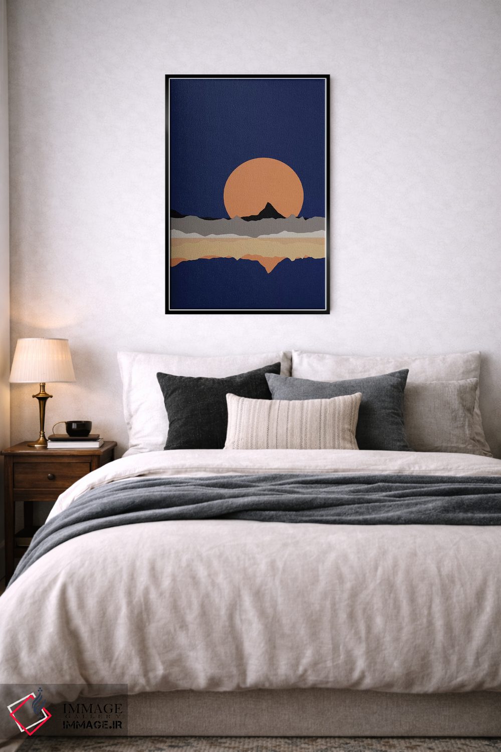 تابلو دکوراتیو طلوع ماه کامل بر فراز کوه های سیرا نوادا اثر روزی فایست - D6B