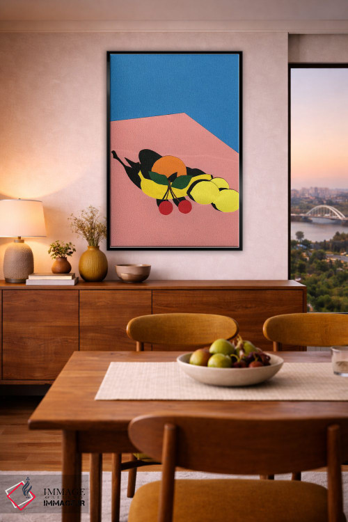 تابلو مینیمال میوه ها روی میز اثر روزی فایست - D6B