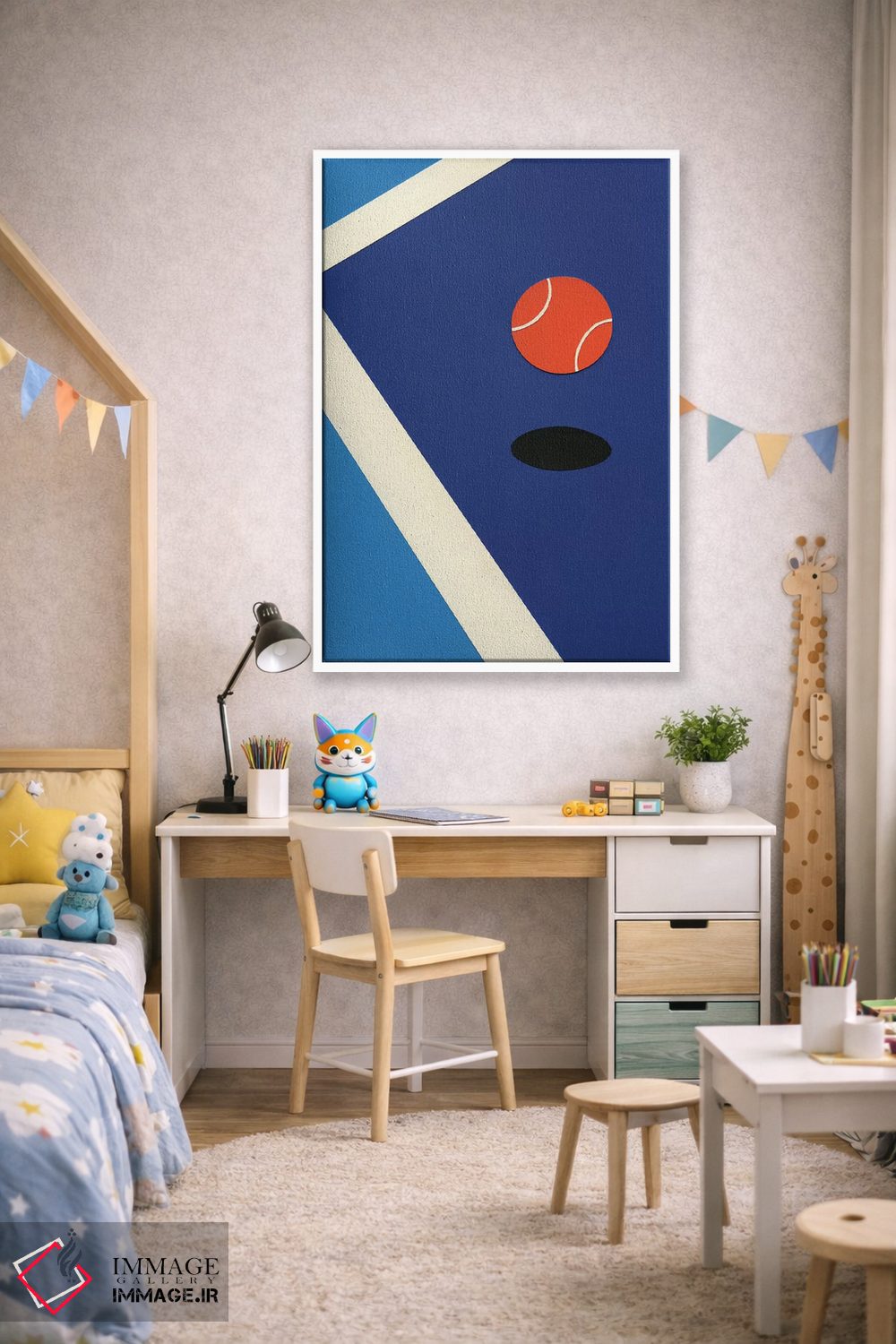 تابلو دکوراتیو توپ تنیس در حال پرش اثر روزی فایست - D1W