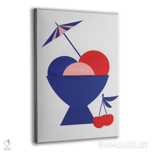 تابلو مینیمال بستنی مخلوط در فنجان اثر روزی فایست - نمای پرسپکتیو محصول