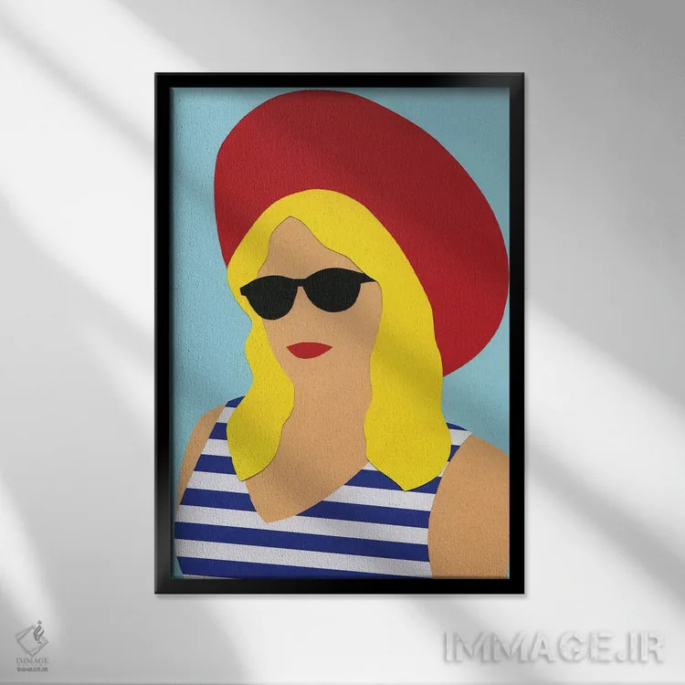تابلو دکوراتیو پرتره مارلی اثر روزی فایست - نمای قابدار مشکی