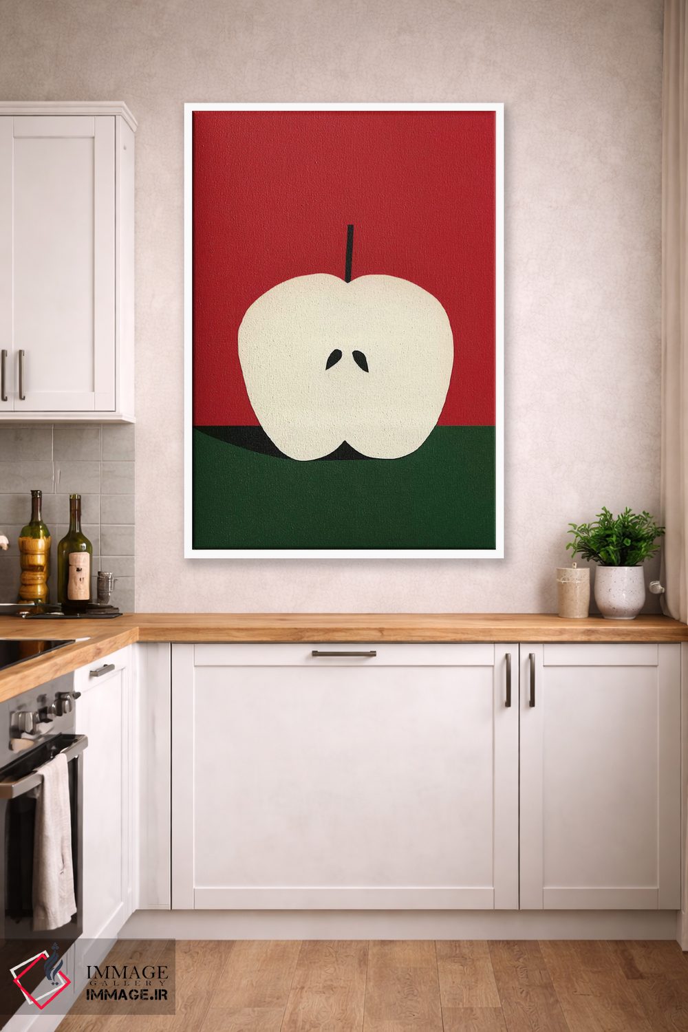 تابلو مینیمال نیمه سیب قرمز اثر روزی فایست - D4W