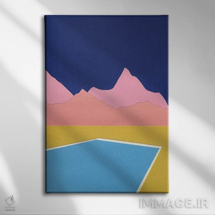 تابلو دکوراتیو استخر در میان تپه ها اثر روزی فایست - نمای روبهرو روی دیوار