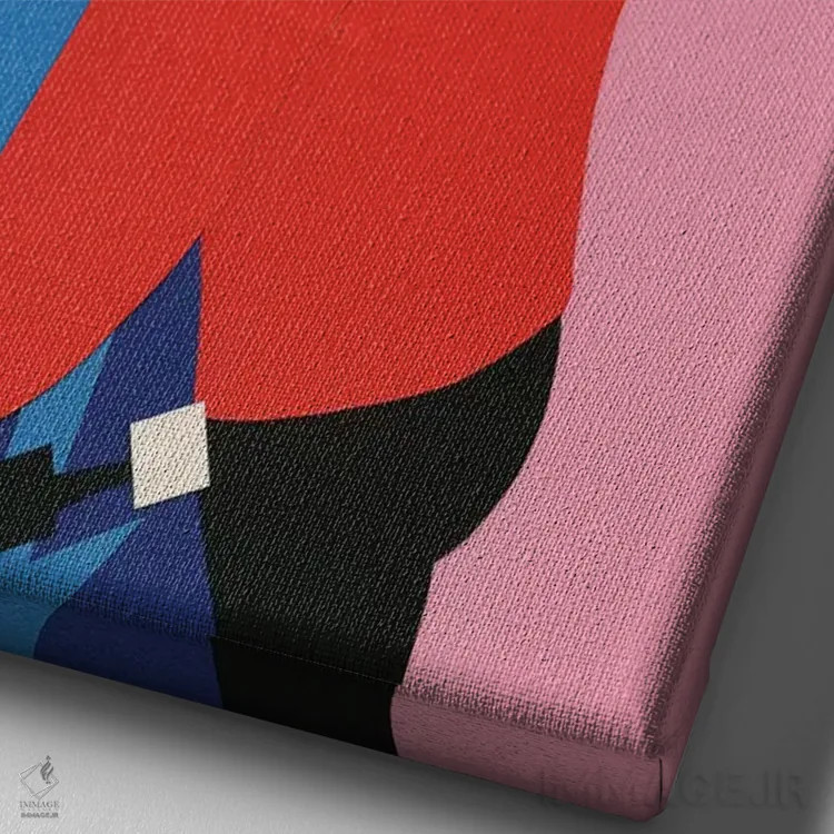 تابلو دکوراتیو دختر اسکیت باز با هودی قرمز اثر روزی فایست - نمای نزدیک بافت بوم