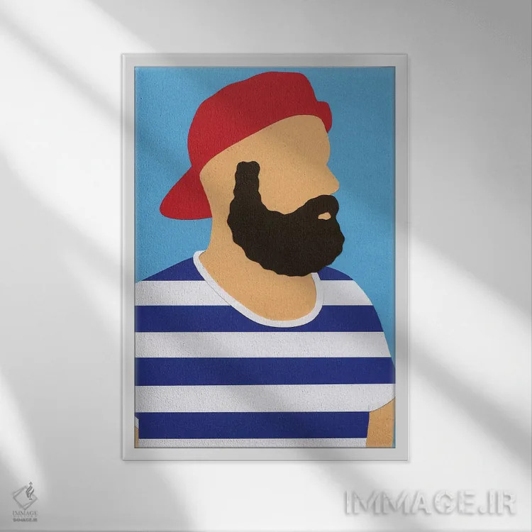 تابلو دکوراتیو خودنگاره رزی فیست اثر روزی فایست - نمای قابدار سفید