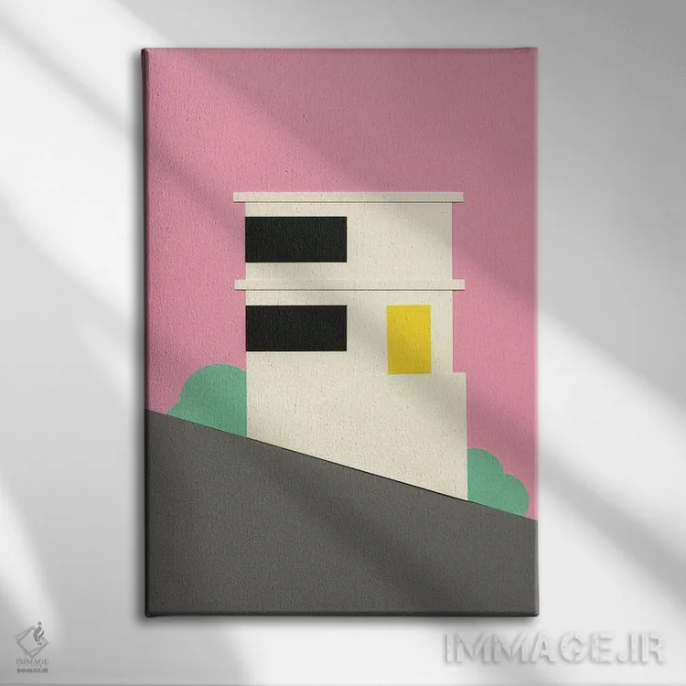 تابلو دکوراتیو خانه ای بر تپه در سان فرانسیسکو اثر روزی فایست - نمای روبهرو روی دیوار