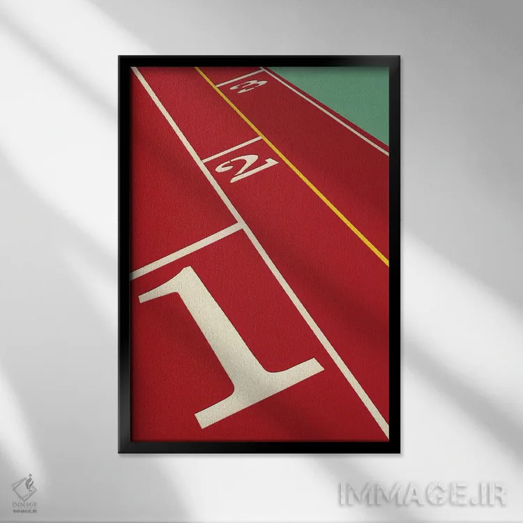 تابلو دکوراتیو دویدن ۱-۲-۳ اثر روزی فایست - نمای قابدار مشکی