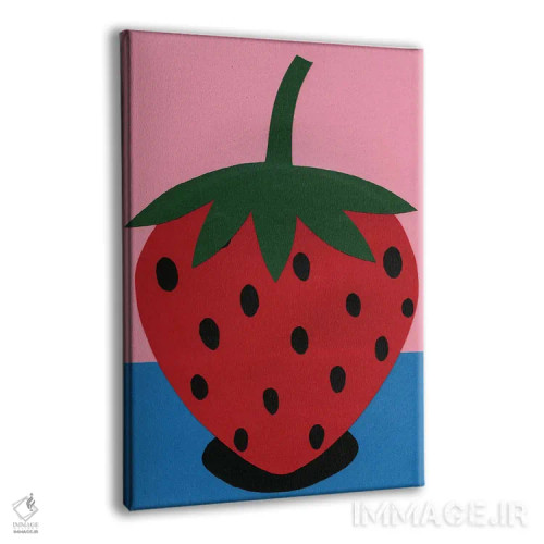 تابلو مینیمال توت فرنگی اثر روزی فایست - نمای پرسپکتیو محصول