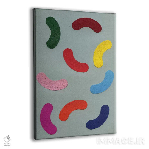تابلو مینیمال تزیینات رنگی پراکنده اثر روزی فایست - نمای پرسپکتیو محصول