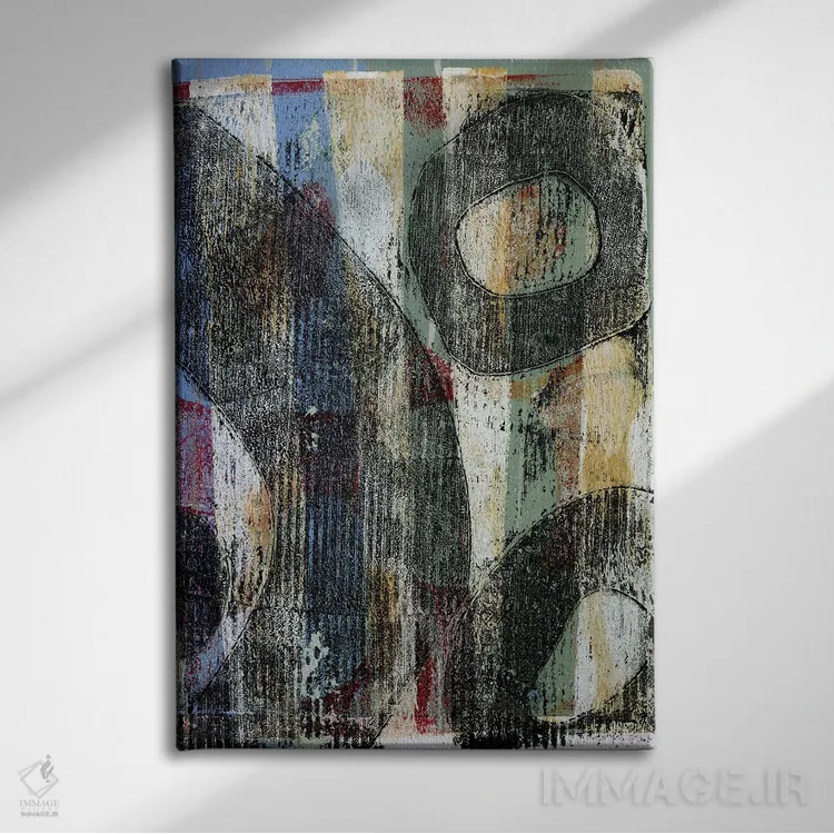 تابلو انتزاعی دوباره بگو ۲ اثر روت فرامشتاین - نمای روبهرو روی دیوار
